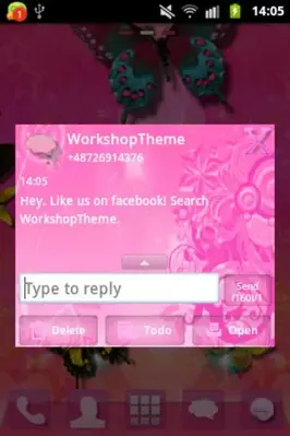 GO SMS Pro Theme Pink Flowers android App screenshot 0